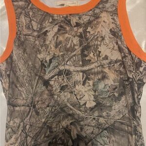 Camo Tank Top with Orange Trim